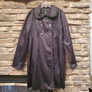 BLACK TRENCH STYLE COAT SZ M